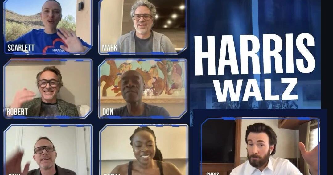 Los vengadores a favor de Kamala Harris
