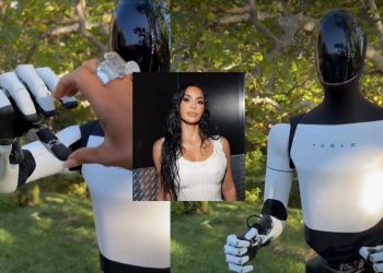 Kim Kardashian presume su robot doméstico Tesla Optimus