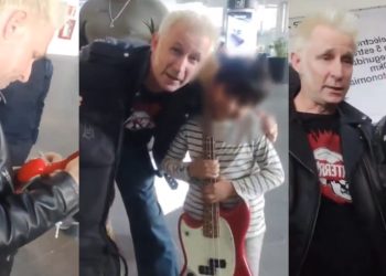 Mike Dirnt regala bajo a pequeño fanático de Green Day