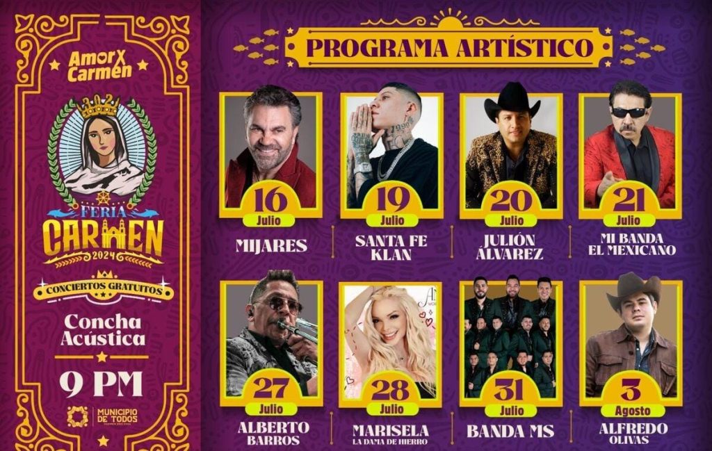 Artistas en la Feria Ciudad del Carmen 2024