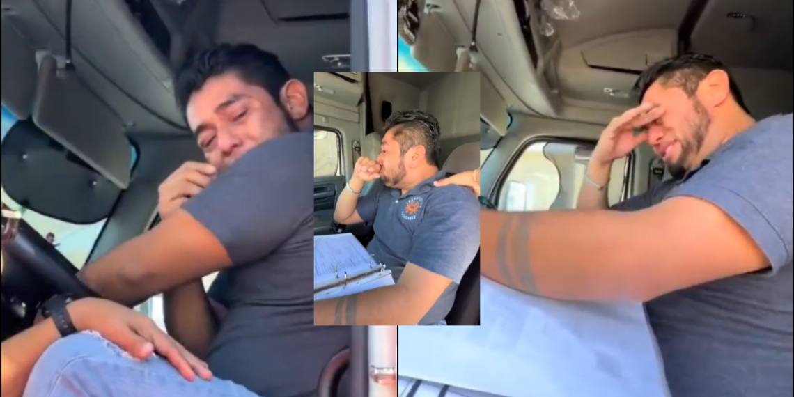 Chofer llora tras accidente vial por miedo a perder su trabajo, un tránsito local lo tranquiliza