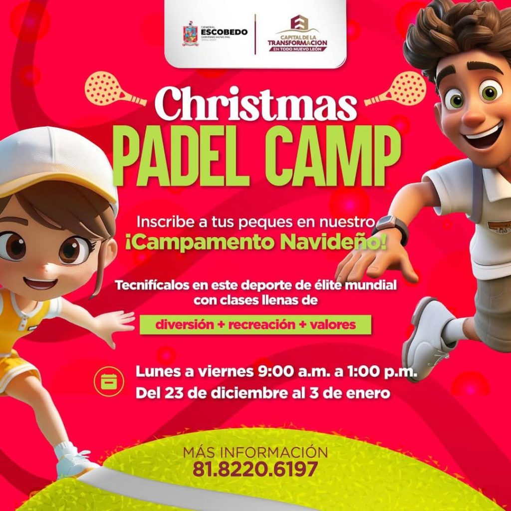 El campamento por navidad de Escobedo enseñará las técnicas de Padel a los niños