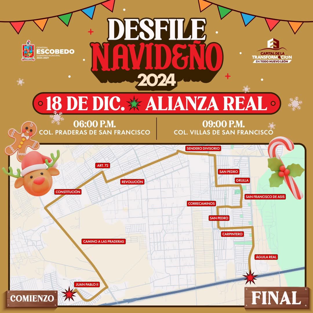 El Desfile Navideño que Escobedo presenta en este 2024