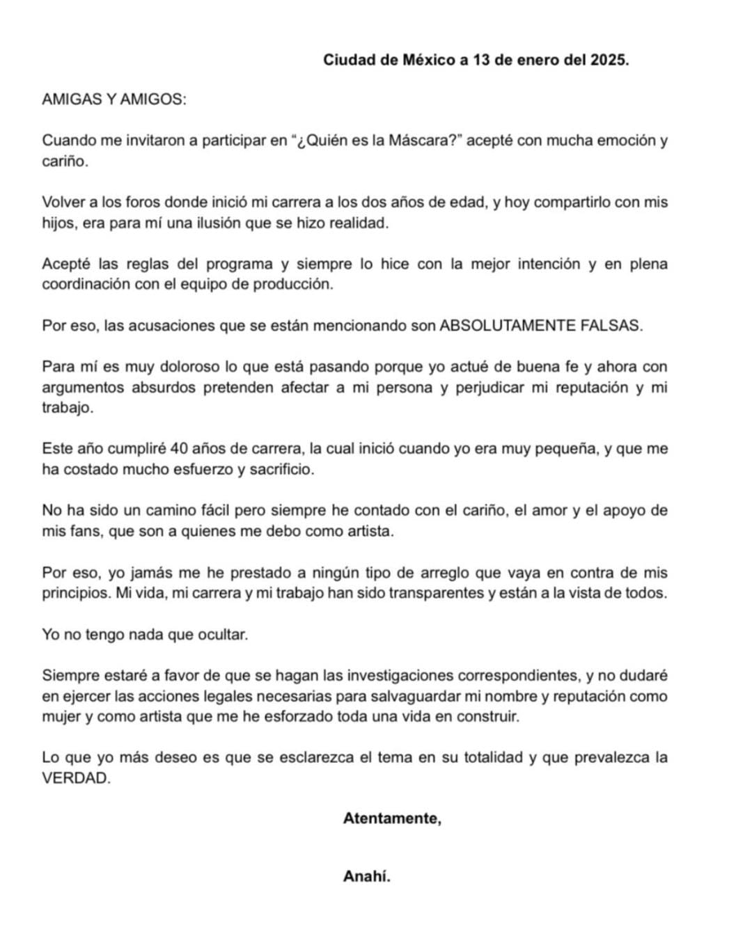 Anahí niega fraude en ¿Quién es la máscara?