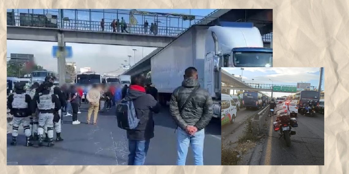 Protesta en la autopista México-Querétaro