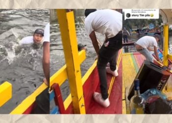 Remero cae al canal en Xochimilco