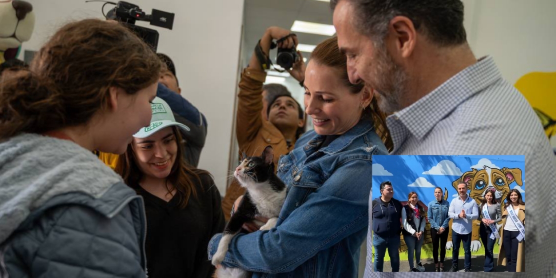 Adrián de la Garza en la feria de adopciones de mascotas de Monterrey "“Amor que deja huella”.
