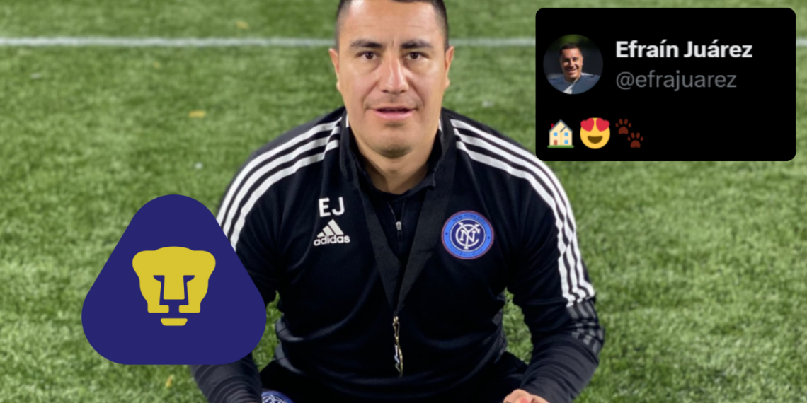 Efraín Juárez como director técnico de Pumas.