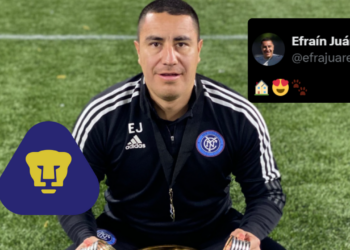 Efraín Juárez como director técnico de Pumas.
