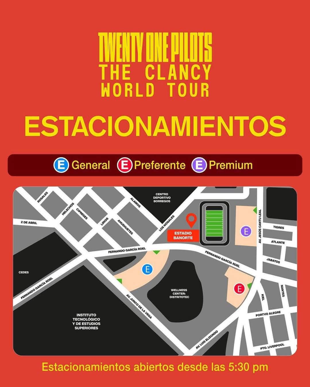 Conoce el estacionamiento de Twenty One Pilots en Monterrey.