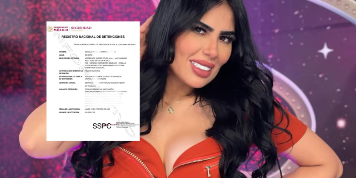 Filtran ficha de detención de Giselle Sampayo.