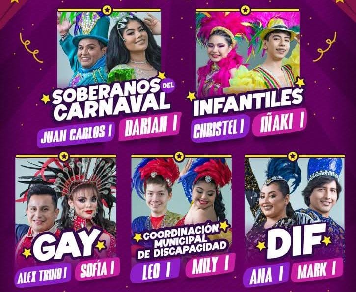 Conoce los soberanos del Carnaval Carmen 2025.