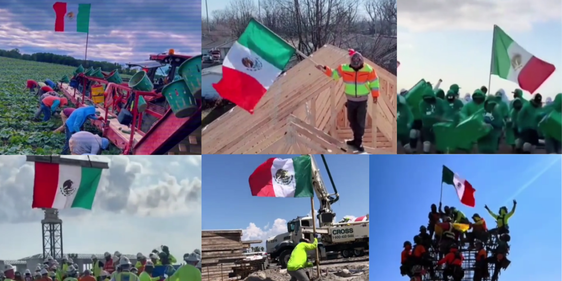 Mexicanos celebran Día de la Bandera en Estados Unidos.