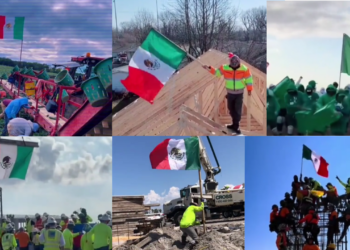 Mexicanos celebran Día de la Bandera en Estados Unidos.
