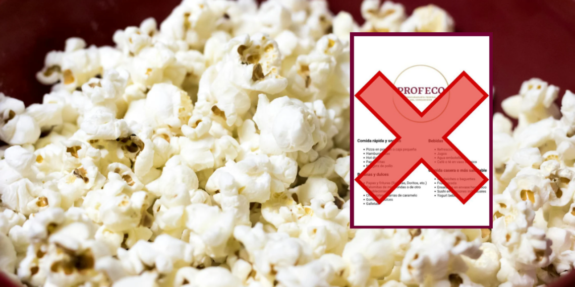 PROFECO niega boletín que afirma lista de alimentos para introducir en el cine.