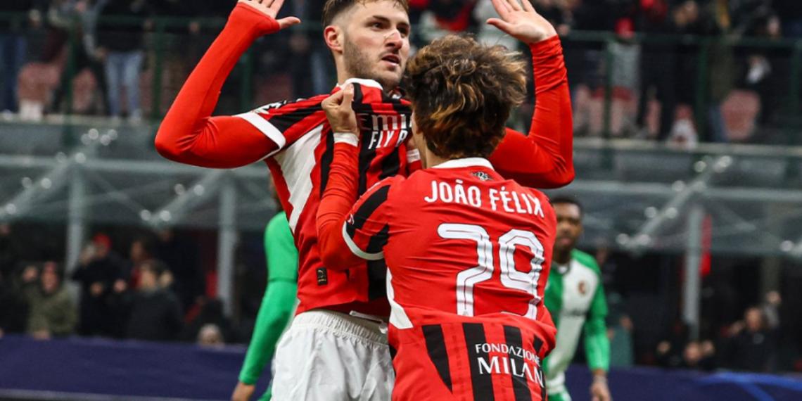Santi Giménez anota su primer gol con el Milan en la Champions League