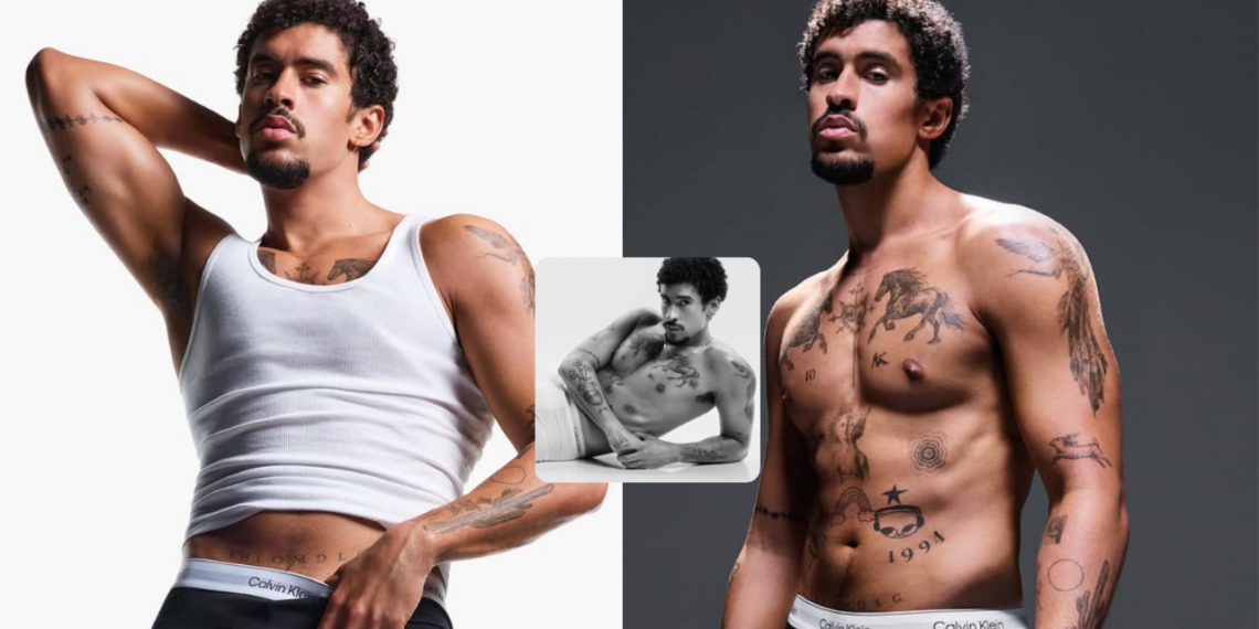 Bad Bunny modela en ropa interior para Calvin Klein.