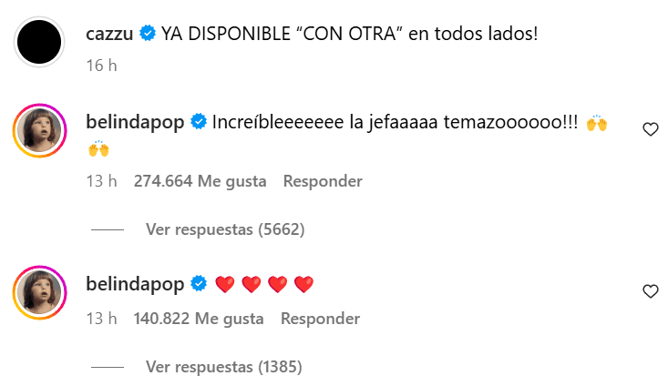 Belinda enciende las redes sociales tras aplaudir canción de Cazzu.