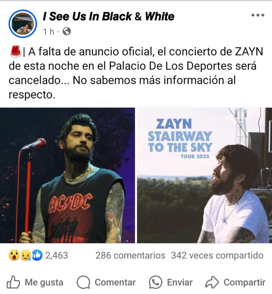 Fans de Zayn presentían que se cancelaría el concierto.