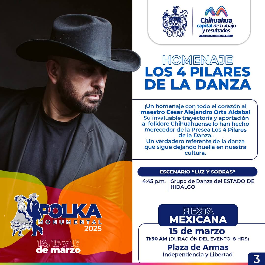Conoce la cartelera del Día del Folklore Chihuahuense.