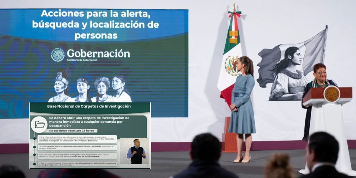 La consejera jurídica del Ejecutivo Federal, Ernestina Godoy, presentó reformas para fortalecer la búsqueda de personas desaparecidas.