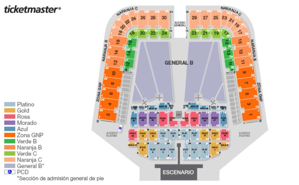 Conoce el mapa de precios del concierto de Lady Gaga.