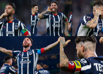 Sergio Ramos da hace su primer gol en Rayados y festejó muy a lo "Real Madrid".