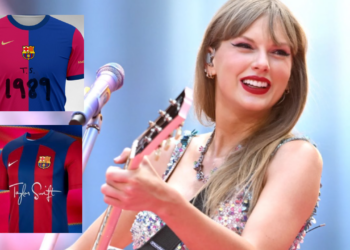 Rumores apuntan que el logo de Tylor Swift podría aparecer en el jersey del FC Barcelona en el próximo clásico contra Real Madrid.