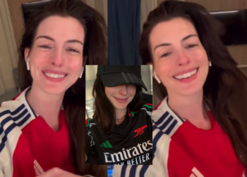 Anne Hathaway celebra triunfo del Arsenal con video cantando.