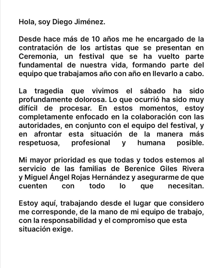 Aparece organizador del Axe Ceremonia; esto dijo
