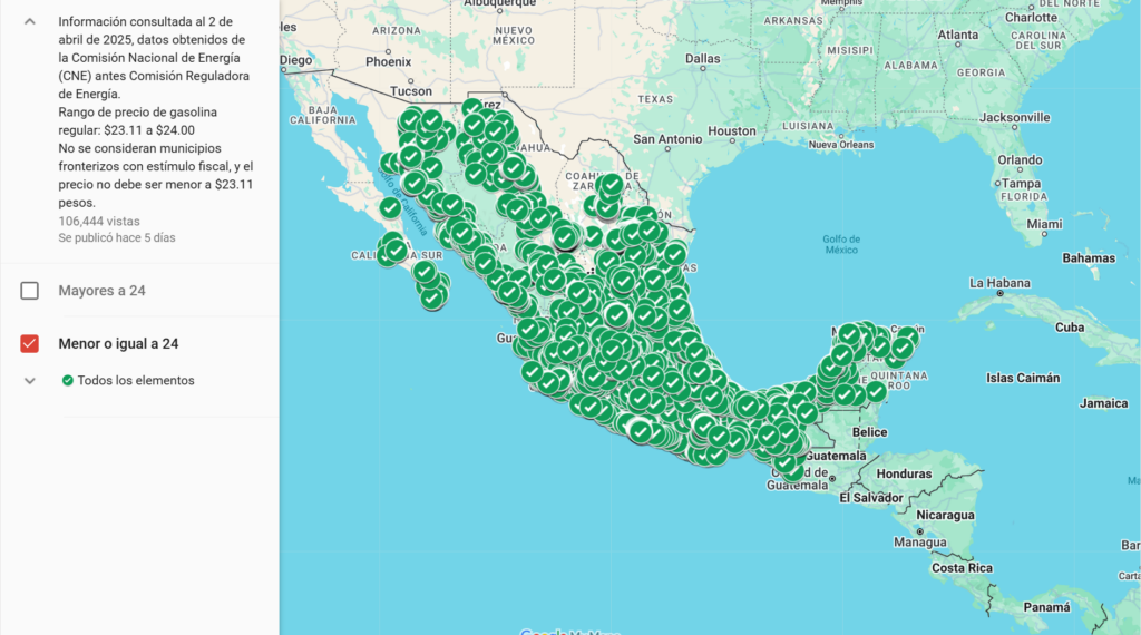 ¿Quieres saber qué gasolinera del país te vende a precios justos? Revisa el mapa interactivo de la Profeco 