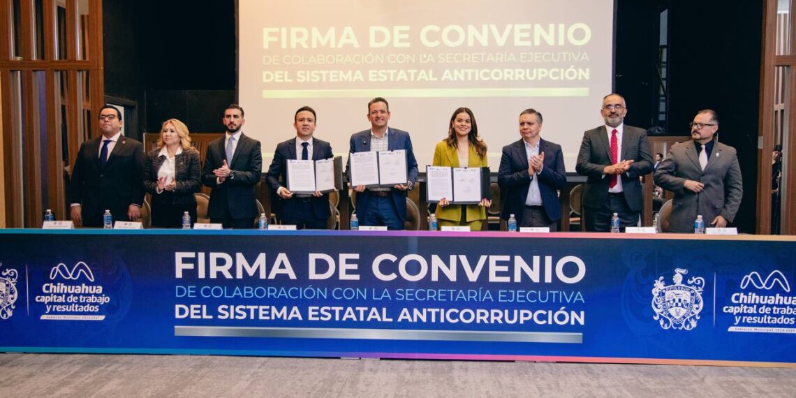 Fortalece municipio de Chihuahua la transparencia; firma convenio con la Secretaría Ejecutiva del Sistema Estatal Anticorrupción 