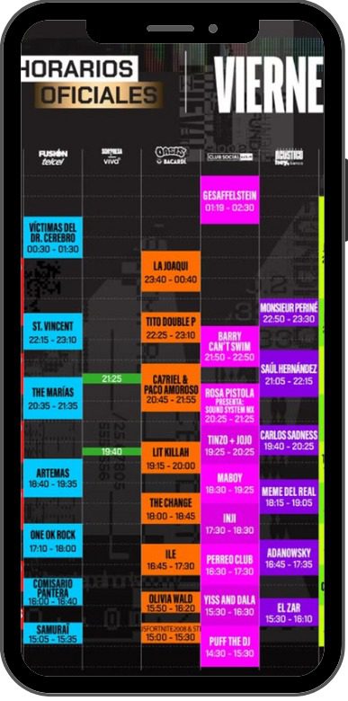 Coloca de fondo de pantalla los horarios de Pa'l Norte.