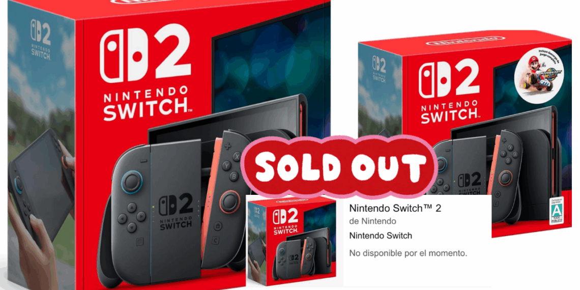 La preventa en tiendas en línea de la Nintendo Switch 2 está agotada.