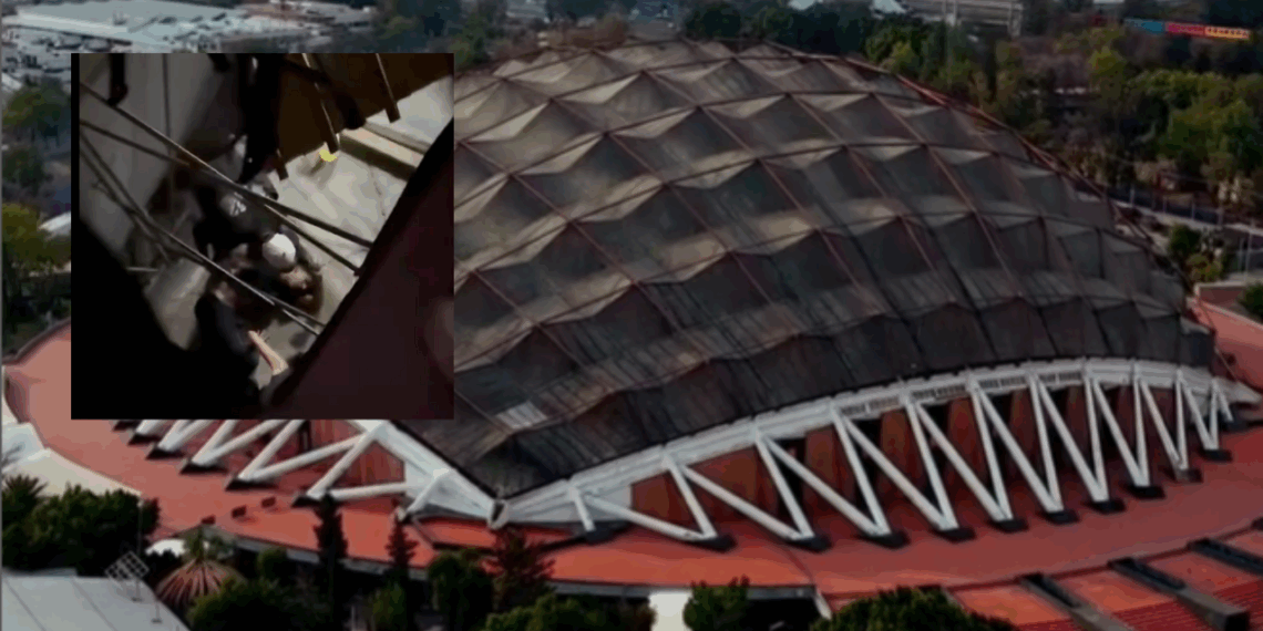 Desplome de grada en Palacio de los Deportes causa lesiones a tres jóvenes.