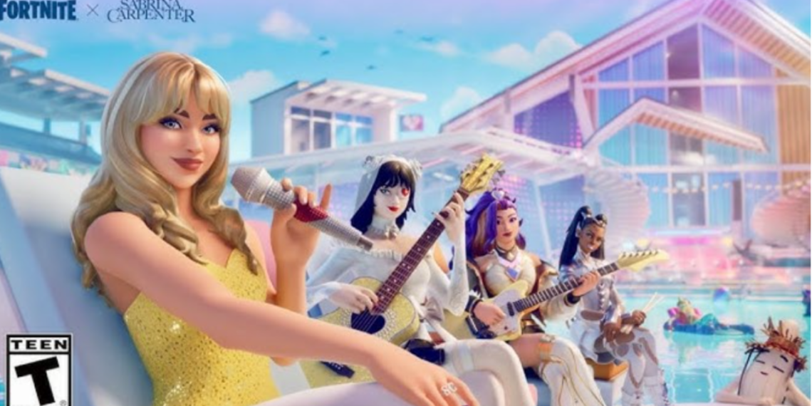 Sabrina Carpenter llega a Fortnite con su nueva actualización en la temporada 8 del festival music