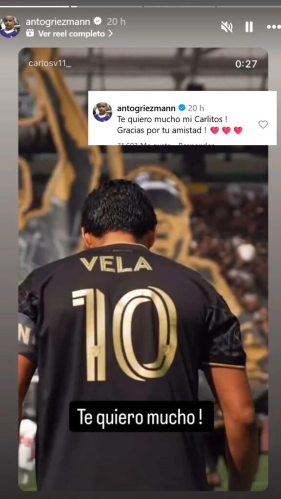 Antoine Griezmann y Carlos Vela son buenos amigos.