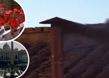 Concluye primer día del cónclave con fumata negra