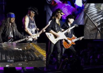 Fans tiran vallas de contención en show de Scorpions en la Feria de Puebla.