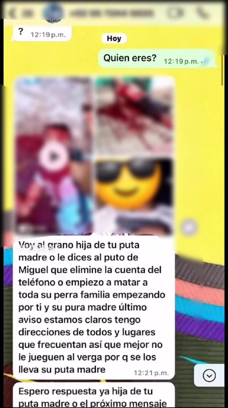 Carmen Baqué, Influencer deportiva, expuso mensajes amenazantes de ladrón.