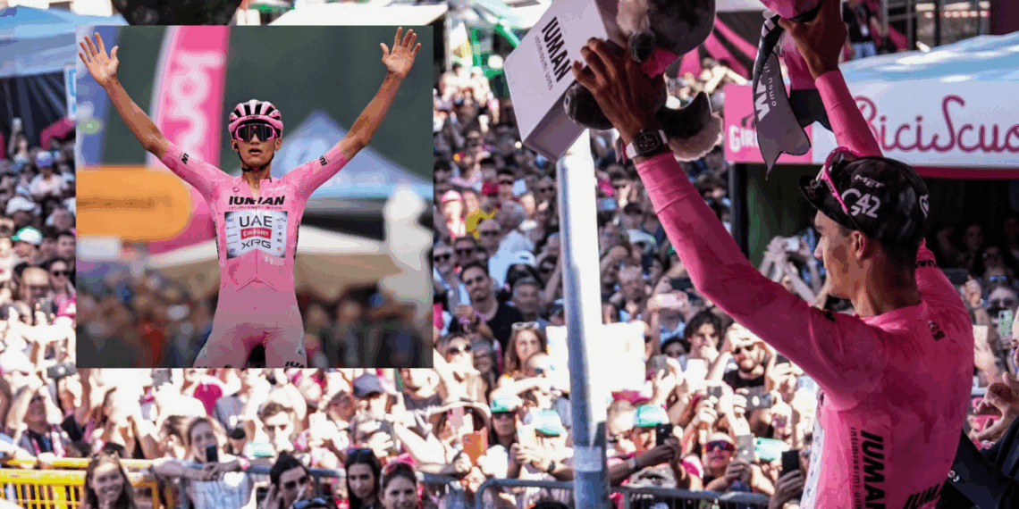 Isaac del Toro mantiene el suéter rosa en la etapa 18 del Giro de Italia.