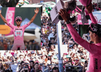 Isaac del Toro mantiene el suéter rosa en la etapa 18 del Giro de Italia.
