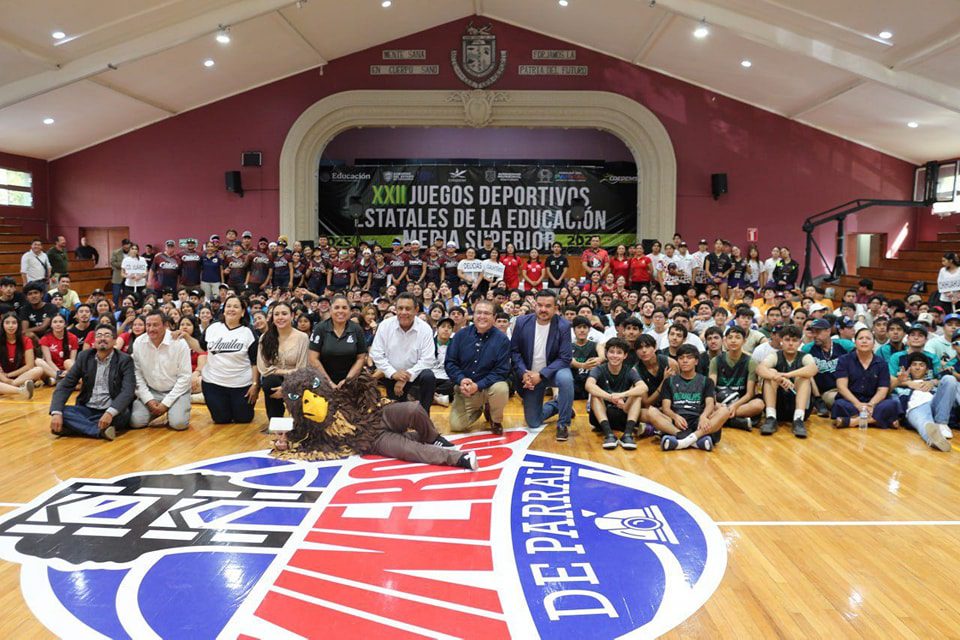Alcalde de Parral inaugura las competencias estatales organizadas por el Consejo Nacional para el Desarrollo del Deporte en la Educación Media Superior.
