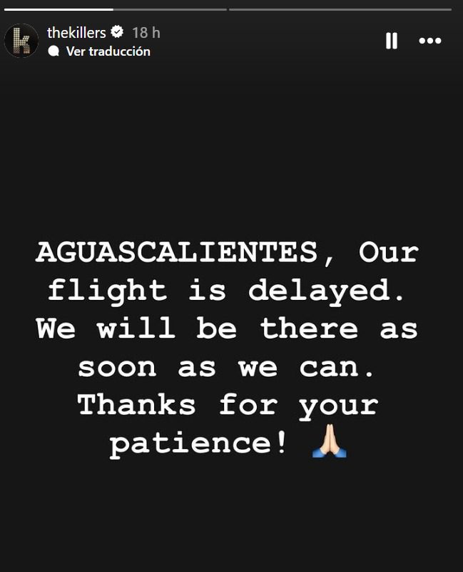 The Killers informan a fans que llegarían tarde al show de Aguascalientes.