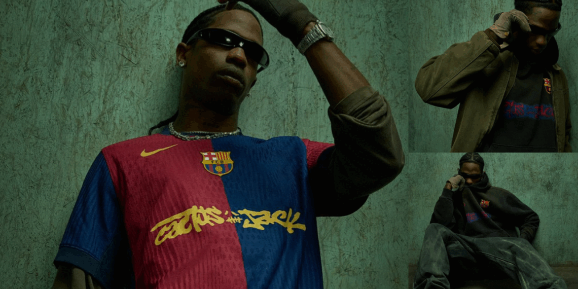FC Barcelona presenta su nuevo jersey en colaboración con Travis Scott.