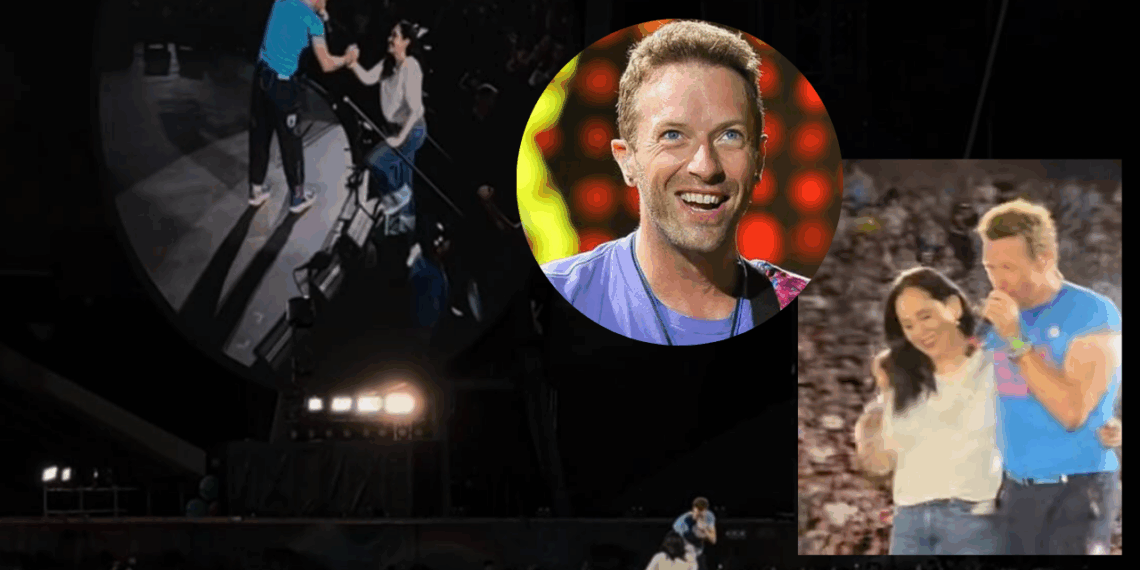 Fan mexicana es rescatada por Chris Martin durante un concierto de Coldplay.