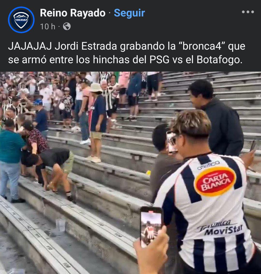 El influencer Jordi Estrada en el festejo del triunfo del Botafogo