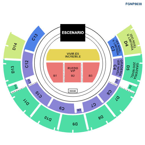 Mapa del show de Cazzu en Mérida