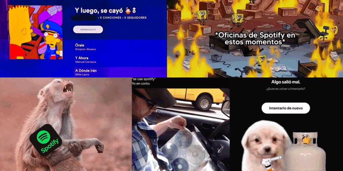 Conoce los mejores memes de la caída de Spotify.