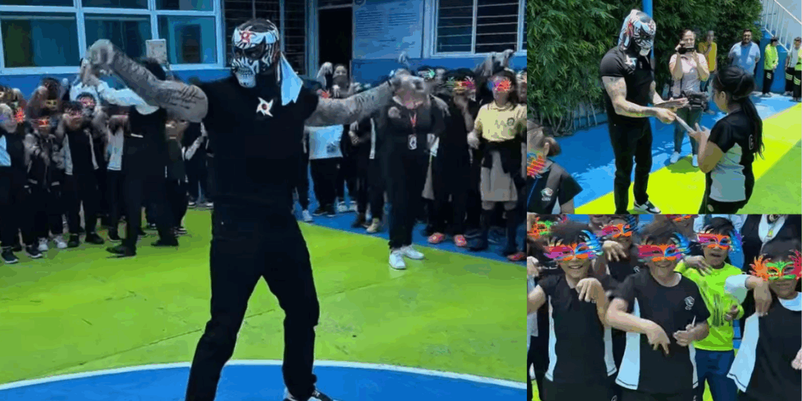 Penta Zero Miedo regresa a visitar a la que fue su escuela en Ecatepec.